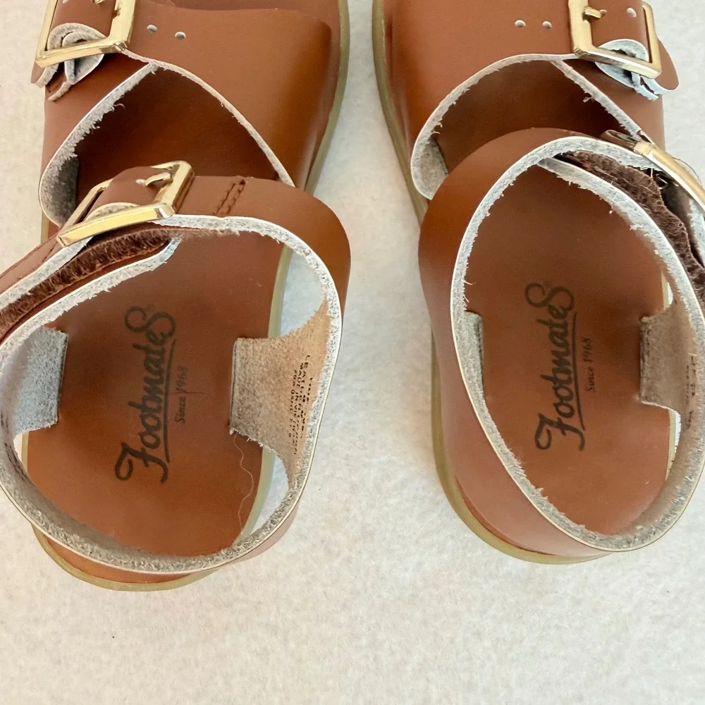 FootMates Tide 1003 Toddler Sandals Size 8 Tan Brown Leather Buckle Shoes